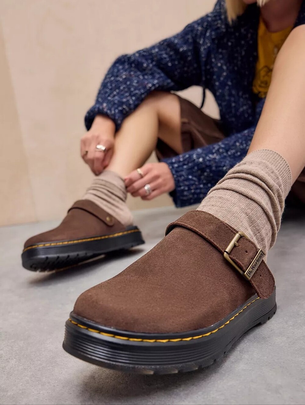NWOT Dr. Martens Brookline Brown Suede Slingback Mules Clogs Women’s 9 Men’s 8